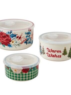 The Pioneer Woman Wishful Winter Nesting Bowl Set with Lids